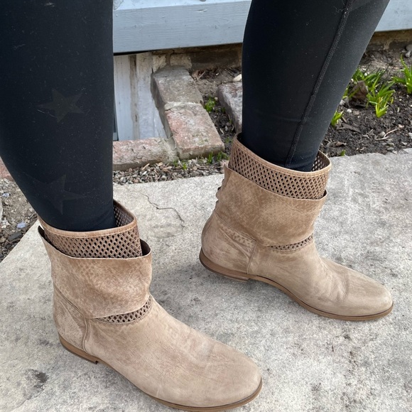 VIC MATIE Beige suede mesh Ankle Booties 40 - Picture 3 of 13